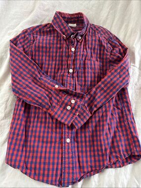 Crewcuts Red and Blue Checked Button-Down Shirt